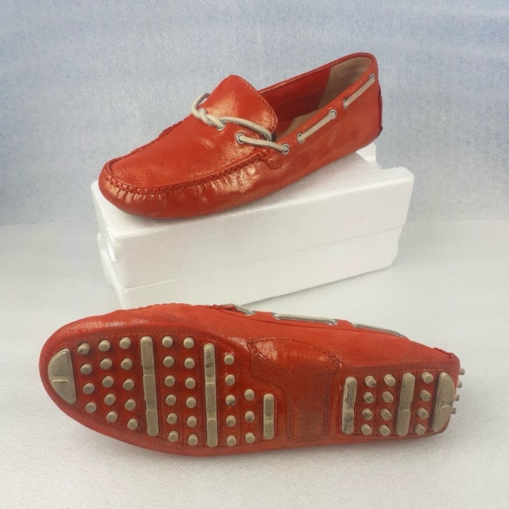 Cole Haan & Nike Air Driver Loafer in Tangerine Lamé Leather